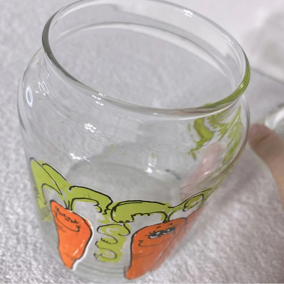 Vintage Anchor Hocking Hildi Cartoon Carrots Glass Canister With Lid - Picture 8 of 13